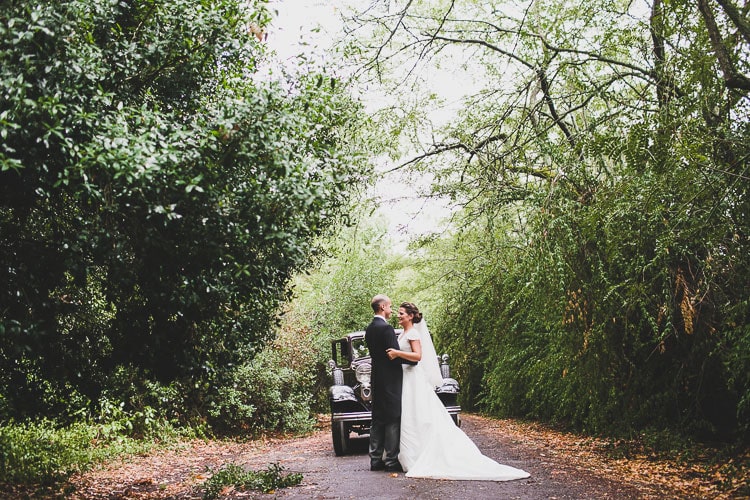 photography of a bride and groom in forest in portugal vintage wedding small elopment
