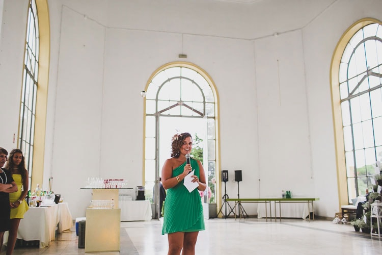 natural speeches from family and friends on vintage wedding in lisbon portugal
