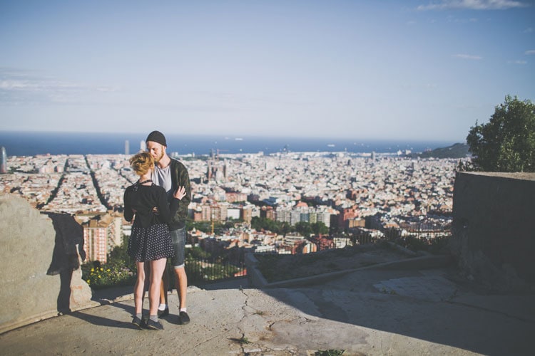 elopement barcelona views from viewpoint