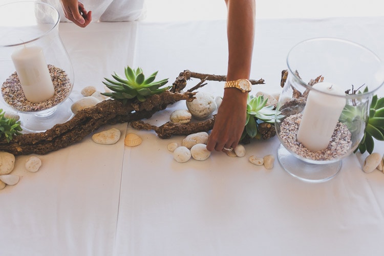 natural shells table dinner weddingdetails