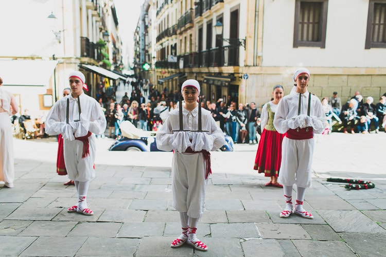 traditional dancers basque country destination wedding