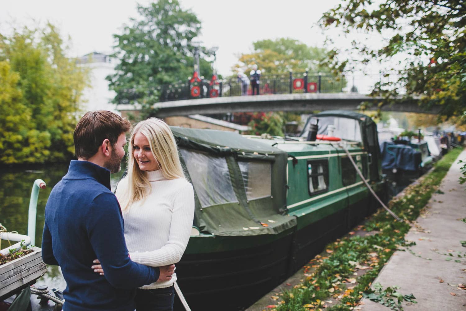 London wedding photograher couple engaged in little venice