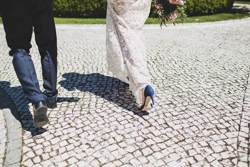 Tadashi Shoji wedding dress in Lisbon at pestana palace