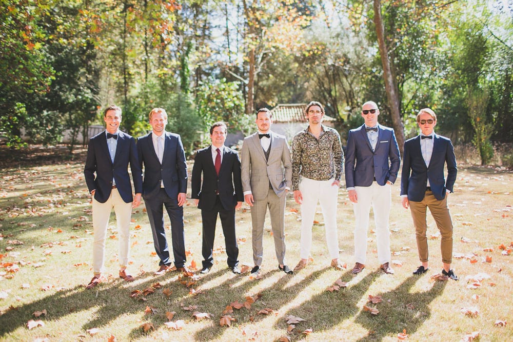 groom with best man and groonsmen