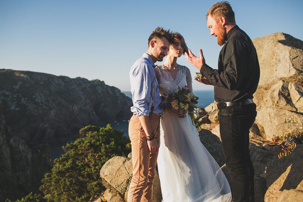 real blessing in elopement at cliffs portugal
