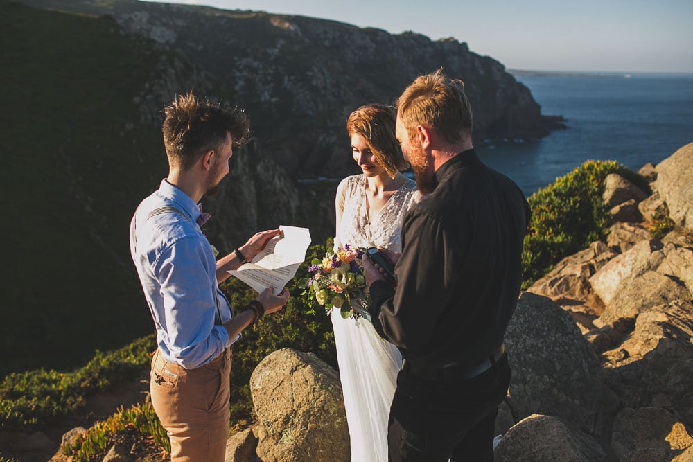 groom vows in portugal elopement