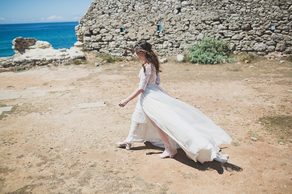 leanne marshall wedding dress for elopement in old portuguese fortress in cascais