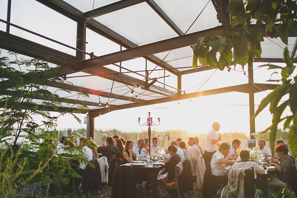 sunset dinner Areias do seixo greenhouse wedding