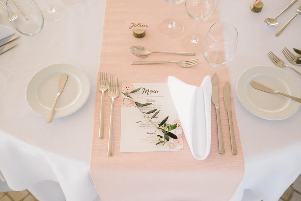 Asymmetrical Minimal Elegant pink Bridal table decoration with greenery suites alba resort www.jesuscaballero.com