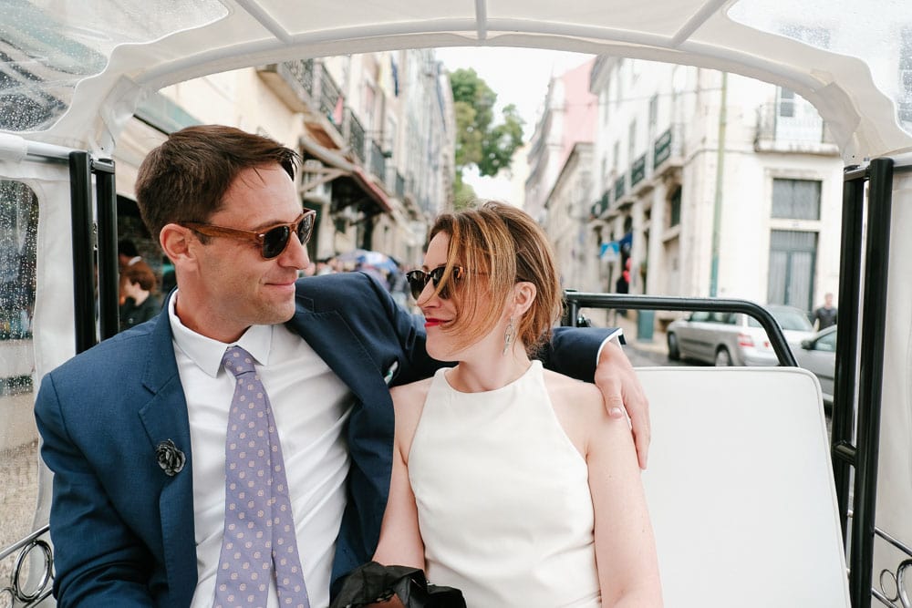 tuk tuk ride in Lisbon after a wedding