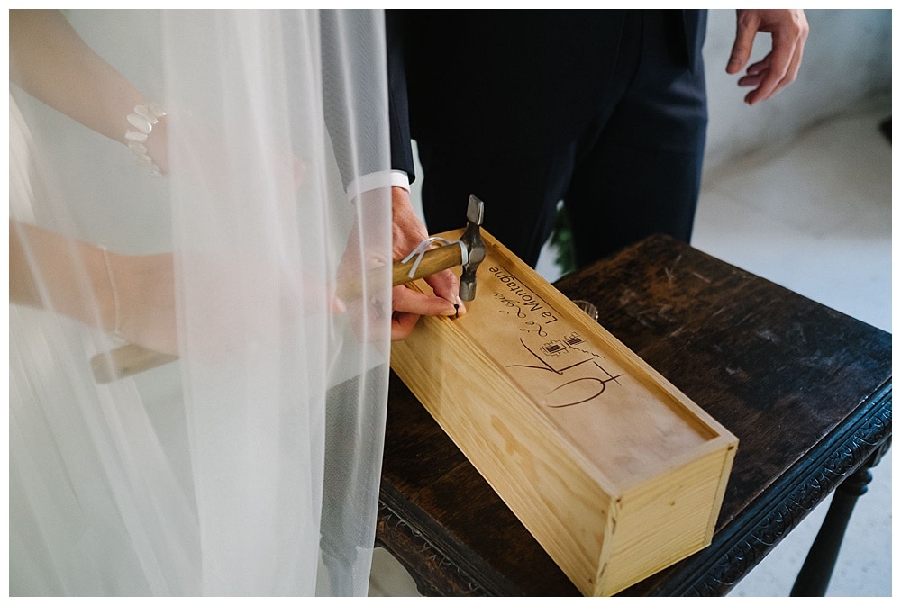 wine wood box in wedding south west france