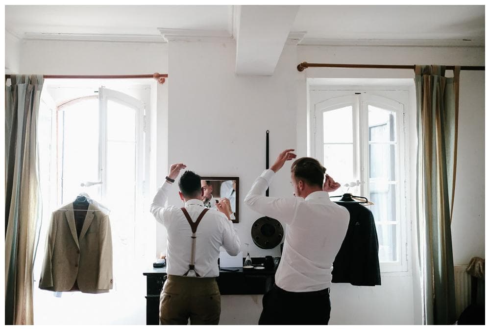 groom preparations in french wedding