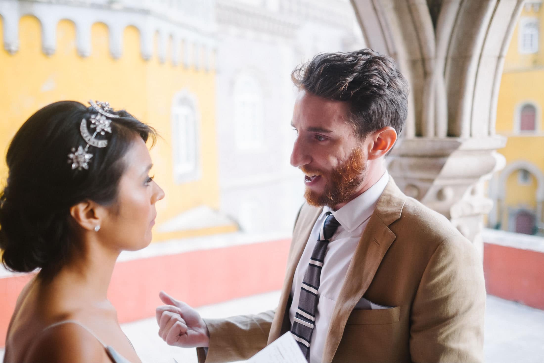 laughs and tears during exchange vows and rings at the elopement