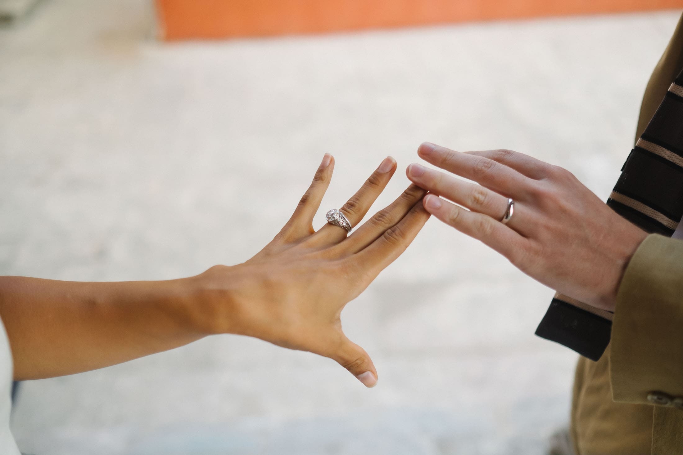 wedding bands for exchange rings ceremony in elopement