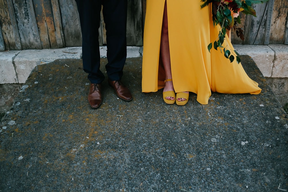 yellow wedding dress by sarah seven perfect for elopement #sarahseven #bridedress #yellowweddingdress #elopement