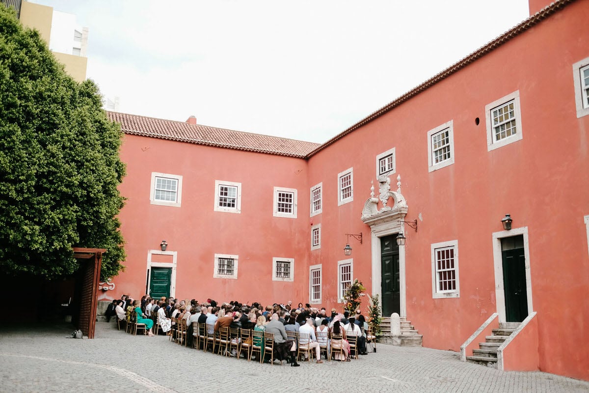 tiled Lisbon wedding Xabregas Palace
